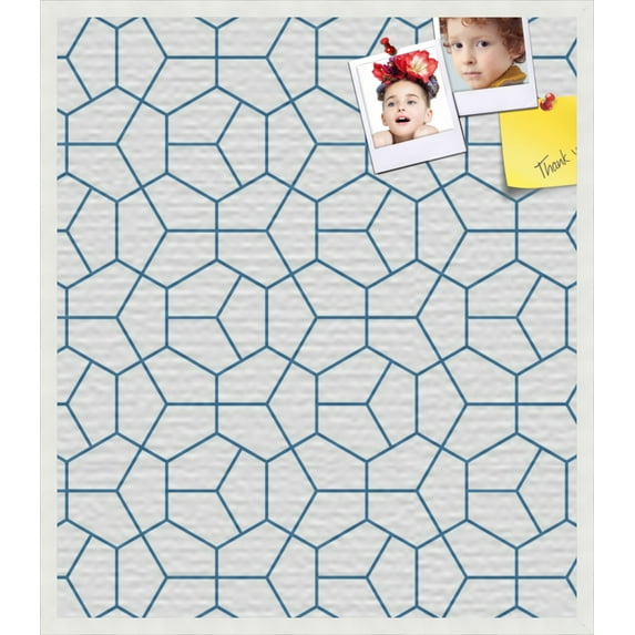 PinPix 30x20 Custom Cork Bulletin Board Modeco Hex Navy Poster Board Has a Fabric Style Canvas Finish, Framed in Modeco Hex Navy, by ArtToFrames (PinPix-1637)
