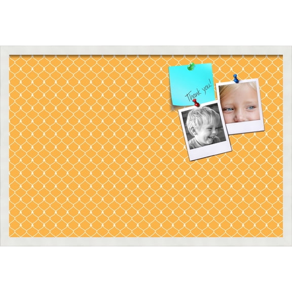 PinPix 30x20 Custom Cork Bulletin Board Orange Chain Poster Board Has a Fabric Style Canvas Finish, Framed in Orange Chain, by ArtToFrames (PinPix-577)