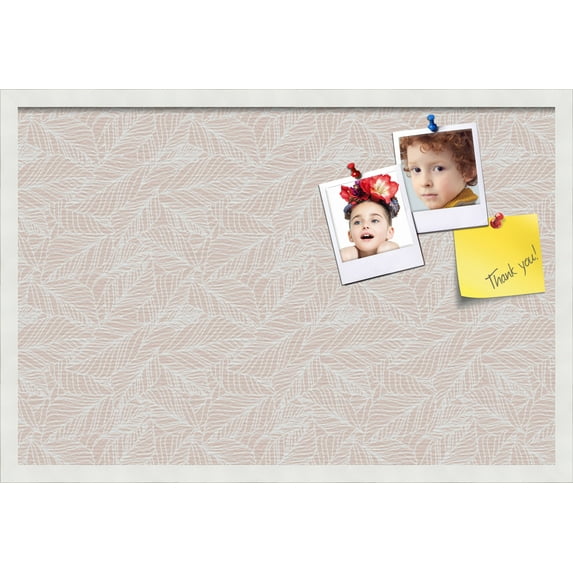 PinPix 30x20 Custom Cork Bulletin Board Peach White Poster Board Has a Fabric Style Canvas Finish, Framed in Peach White, by ArtToFrames (PinPix-1874)