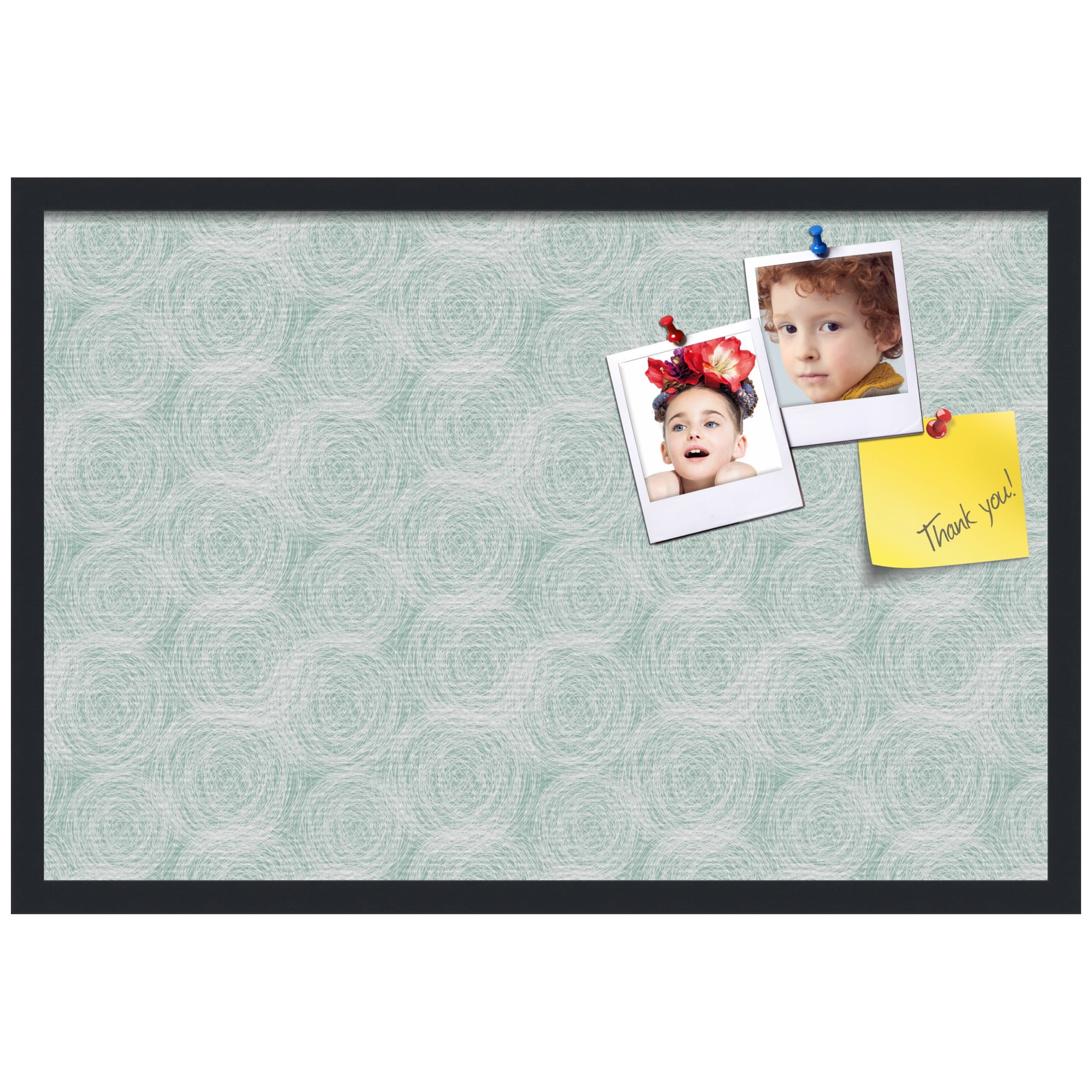 PinPix ArtToFrames 28x18 Custom Cork Bulletin Board    Poster Board Has a Fabric Style Canvas Finish, Framed in Satin Black (PinPix-1926)