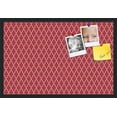 thumbnail image 1 of PinPix 30x20 Custom Cork Bulletin Board Quarterfoil Red Poster Board Has a Fabric Style Canvas Finish, Framed in Quarterfoil Red, by ArtToFrames (PinPix-484), 1 of 6