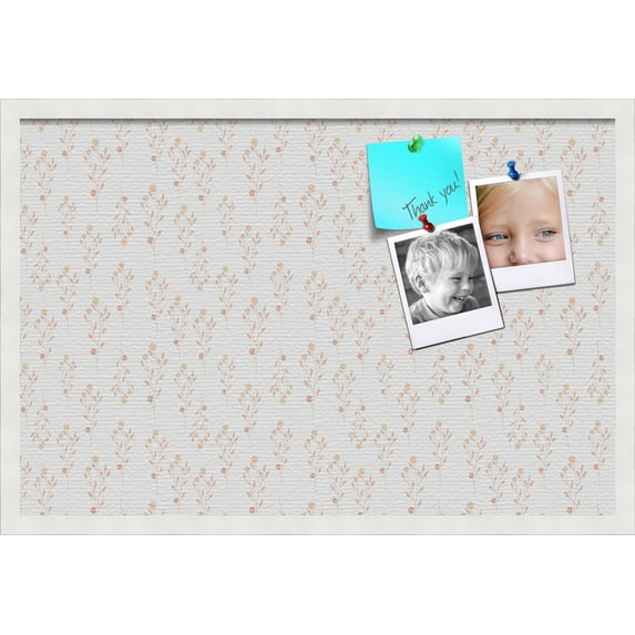 PinPix 30x20 Custom Cork Bulletin Board Vintage Botanical Pink Poster Board Has a Fabric Style Canvas Finish, Framed in Vintage Botanical Pink, by ArtToFrames (PinPix-1596)