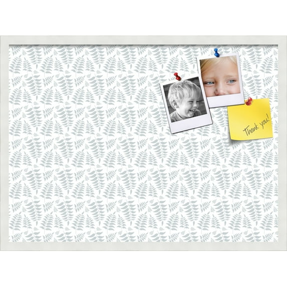 PinPix 30x22 Custom Cork Bulletin Board Fern Lt Grey Poster Board Has a Fabric Style Canvas Finish, Framed in Fern Lt Grey, by ArtToFrames (PinPix-1584)