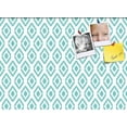 thumbnail image 1 of PinPix 30x22 Custom Cork Bulletin Board Ikat Aqua Poster Board Has a Fabric Style Canvas Finish, Framed in Ikat Aqua, by ArtToFrames (PinPix-1630), 1 of 1