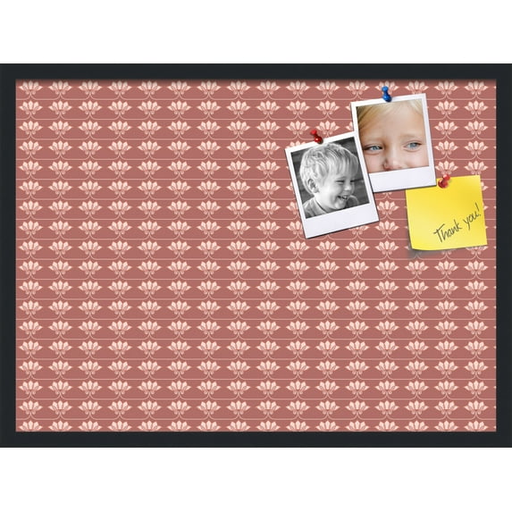 PinPix 30x22 Custom Cork Bulletin Board Pink Sea Shells Poster Board Has a Fabric Style Canvas Finish, Framed in Pink Sea Shells, by ArtToFrames (PinPix-553)