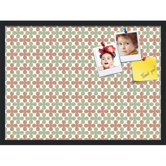 PinPix 30x22 Custom Cork Bulletin Board Poster Board Has a Fabric Style Canvas Finish, Framed in Abstract Pattern, by ArtToFrames (PinPix-558)