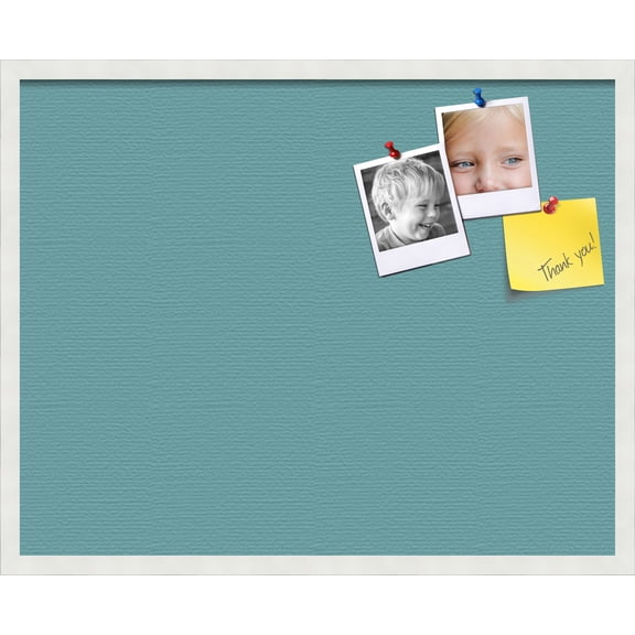 PinPix 30x24 Custom Cork Bulletin Board Aqua Pastel Poster Board Has a Fabric Style Canvas Finish, Framed in Aqua Pastel, by ArtToFrames (PinPix-1806)