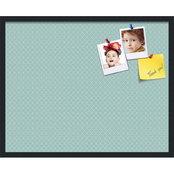 PinPix 30x24 Custom Cork Bulletin Board Blue Chain Poster Board Has a Fabric Style Canvas Finish, Framed in Blue Chain, by ArtToFrames (PinPix-571)