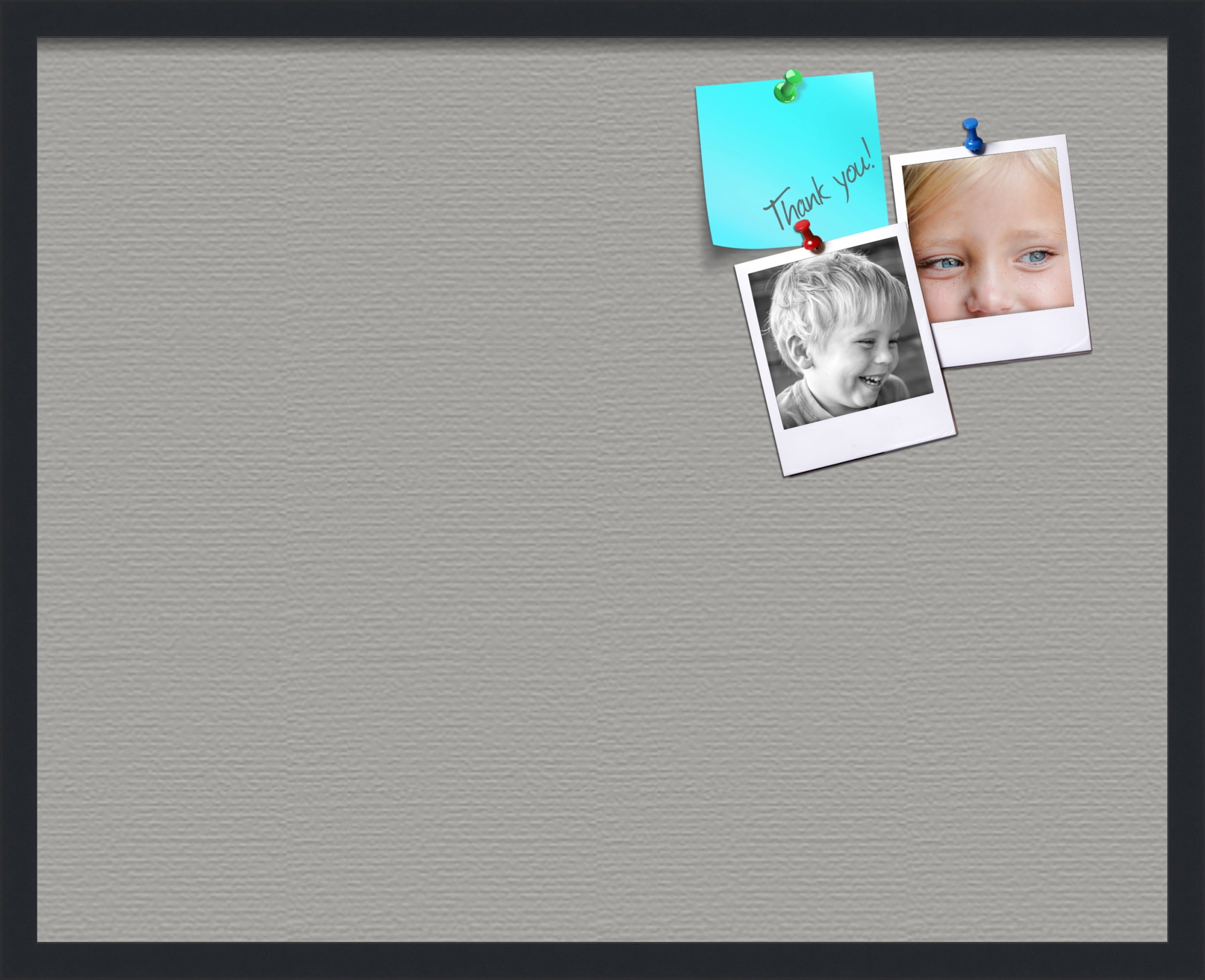 PinPix 30x24 Custom Cork Bulletin Board Dark Stone Poster Board Has a Fabric Style Canvas Finish, Framed in Dark Stone, by ArtToFrames (PinPix-1808)