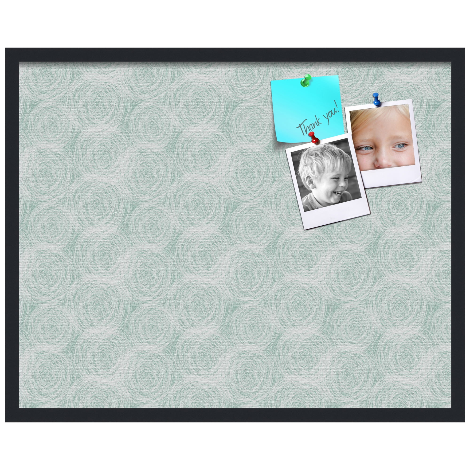 PinPix ArtToFrames 28x22 Custom Cork Bulletin Board    Poster Board Has a Fabric Style Canvas Finish, Framed in Satin Black (PinPix-1926)