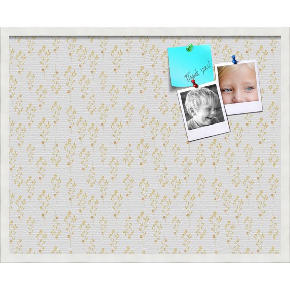 PinPix 30x24 Custom Cork Bulletin Board Vintage Botanical Gold Poster Board Has a Fabric Style Canvas Finish, Framed in Vintage Botanical Gold, by ArtToFrames (PinPix-1593)