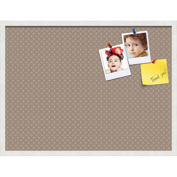PinPix 32x24 Custom Cork Bulletin Board Brown Circles Poster Board Has a Fabric Style Canvas Finish, Framed in Brown Circles, by ArtToFrames (PinPix-492)