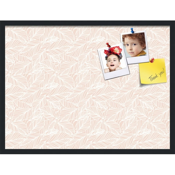 PinPix 32x24 Custom Cork Bulletin Board Peach White Poster Board Has a Fabric Style Canvas Finish, Framed in Peach White, by ArtToFrames (PinPix-1874)