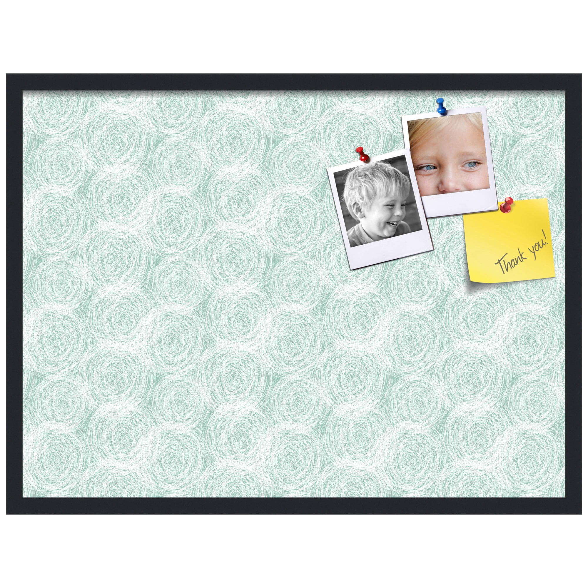 PinPix ArtToFrames 30x22 Custom Cork Bulletin Board    Poster Board Has a Fabric Style Canvas Finish, Framed in Satin Black (PinPix-1926)