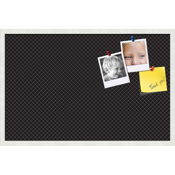 PinPix 34x22 Custom Cork Bulletin Board Black Diamond Poster Board Has a Fabric Style Canvas Finish, Framed in Black Diamond, by ArtToFrames (PinPix-120)