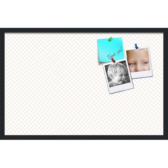 PinPix 34x22 Custom Cork Bulletin Board Lattice White Salmon Poster Board Has a Fabric Style Canvas Finish, Framed in Lattice White Salmon, by ArtToFrames (PinPix-1823)