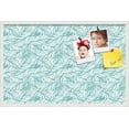 thumbnail image 1 of PinPix 34x22 Custom Cork Bulletin Board White Aqua Poster Board Has a Fabric Style Canvas Finish, Framed in White Aqua, by ArtToFrames (PinPix-1876), 1 of 5