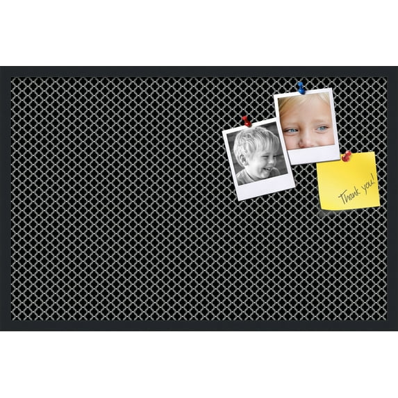 PinPix 34x22 Custom Cork Bulletin Board White - Black Clover Poster Board Has a Fabric Style Canvas Finish, Framed in White - Black Clover, by ArtToFrames (PinPix-135)