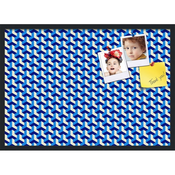 PinPix 34x24 Custom Cork Bulletin Board Baus Blue Beige Poster Board Has a Fabric Style Canvas Finish, Framed in Baus Blue Beige, by ArtToFrames (PinPix-1532)