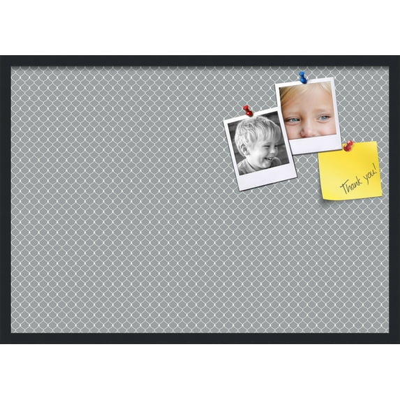 PinPix 34x24 Custom Cork Bulletin Board Grey Chain Poster Board Has a Fabric Style Canvas Finish, Framed in Grey Chain, by ArtToFrames (PinPix-570)