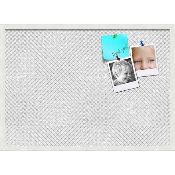 PinPix 34x24 Custom Cork Bulletin Board Grey Diamond Poster Board Has a Fabric Style Canvas Finish, Framed in Grey Diamond, by ArtToFrames (PinPix-126)