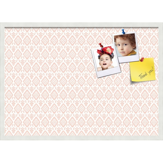 PinPix 34x24 Custom Cork Bulletin Board Ikat Vintage Grapefruit Poster Board Has a Fabric Style Canvas Finish, Framed in Ikat Vintage Grapefruit, by ArtToFrames (PinPix-1600)