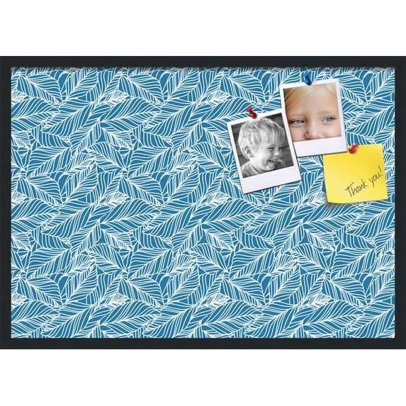 PinPix 34x24 Custom Cork Bulletin Board Navy White Poster Board Has a Fabric Style Canvas Finish, Framed in Navy White, by ArtToFrames (PinPix-1873)