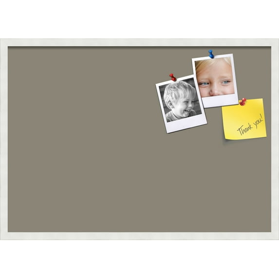 PinPix 34x24 Custom Cork Bulletin Board Pewter Poster Board Has a Fabric Style Canvas Finish, Framed in Pewter, by ArtToFrames (PinPix-1812)