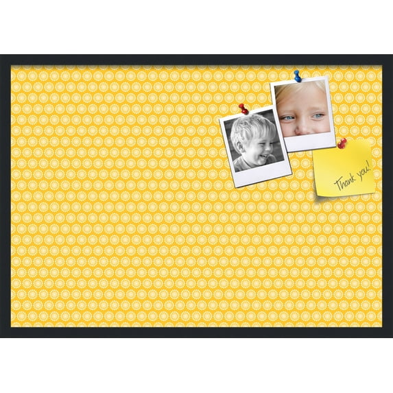 PinPix 34x24 Custom Cork Bulletin Board Vintage Patterns Poster Board Has a Fabric Style Canvas Finish, Framed in Vintage Patterns, by ArtToFrames (PinPix-270)