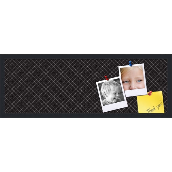 PinPix 36x12 Custom Cork Bulletin Board Black Diamond Poster Board Has a Fabric Style Canvas Finish, Framed in Black Diamond, by ArtToFrames (PinPix-120)