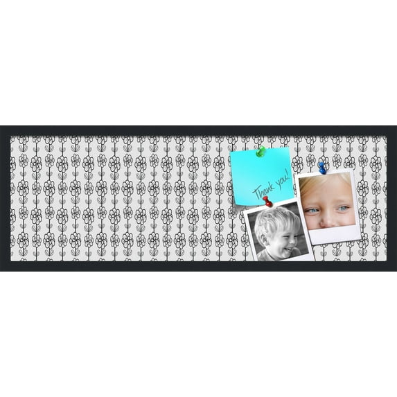 PinPix 36x12 Custom Cork Bulletin Board Floral design Perfect Blooms Poster Board Has a Fabric Style Canvas Finish, Framed in Floral design Perfect Blooms, by ArtToFrames (PinPix-205)