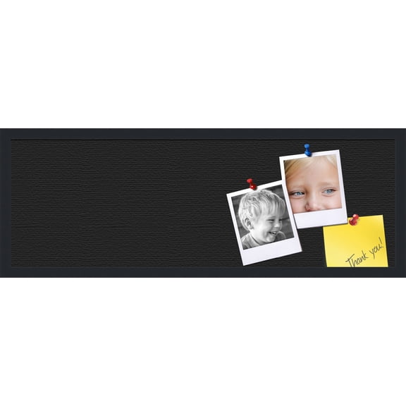 PinPix 36x12 Custom Cork Bulletin Board Grey Chain Poster Board Has a Fabric Style Canvas Finish, Framed in Grey Chain, by ArtToFrames (PinPix-570)