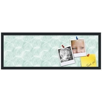 PinPix 36x12 Custom Cork Bulletin Board  Poster Board Has a Fabric Style Canvas Finish, Framed in Circles Sketch Aqua, by ArtToFrames (PinPix-1926)
