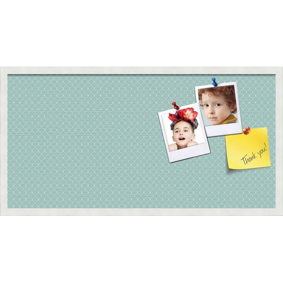 PinPix 36x18 Custom Cork Bulletin Board Blue Chain Poster Board Has a Fabric Style Canvas Finish, Framed in Blue Chain, by ArtToFrames (PinPix-571)