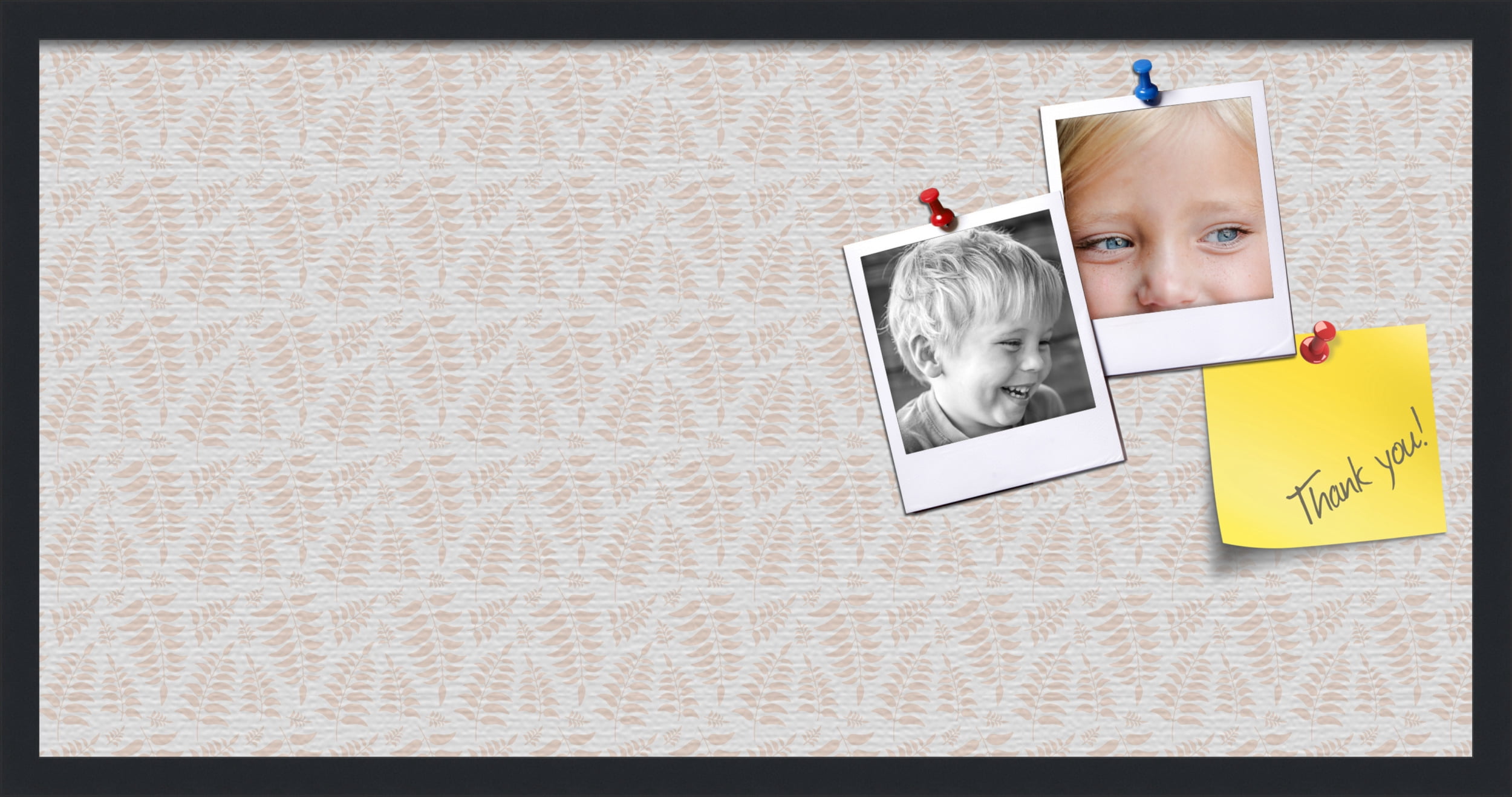 PinPix 36x18 Custom Cork Bulletin Board Fern Lt Natural Poster Board Has a Fabric Style Canvas Finish, Framed in Fern Lt Natural, by ArtToFrames (PinPix-1582)
