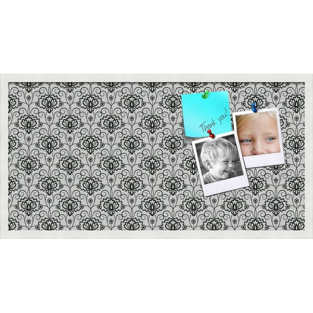 PinPix 36x18 Custom Cork Bulletin Board Grand Floral Motif Poster Board Has a Fabric Style Canvas Finish, Framed in Grand Floral Motif, by ArtToFrames (PinPix-181)
