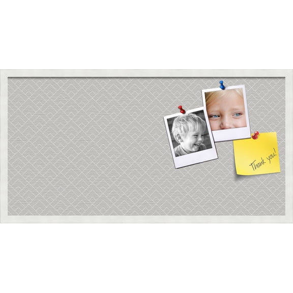 PinPix 36x18 Custom Cork Bulletin Board Peaks Modern Pattern Grey Poster Board Has a Fabric Style Canvas Finish, Framed in Peaks Modern Pattern Grey, by ArtToFrames (PinPix-1794)