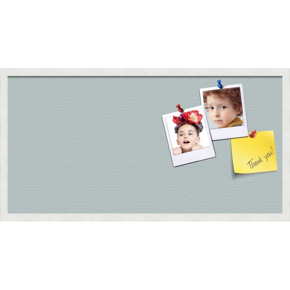 PinPix 36x18 Custom Cork Bulletin Board Soft Blue Poster Board Has a Fabric Style Canvas Finish, Framed in Soft Blue, by ArtToFrames (PinPix-1814)