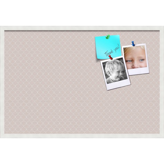 PinPix 36x24 Custom Cork Bulletin Board Baby Pink Chain Poster Board Has a Fabric Style Canvas Finish, Framed in Baby Pink Chain, by ArtToFrames (PinPix-575)