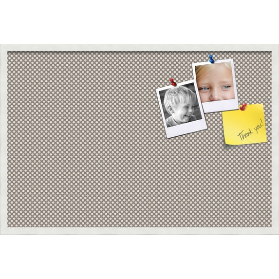 PinPix 36x24 Custom Cork Bulletin Board Brown Polka Dot Poster Board Has a Fabric Style Canvas Finish, Framed in Brown Polka Dot, by ArtToFrames (PinPix-501)