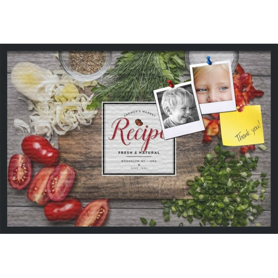 PinPix 36x24 Custom Cork Bulletin Board Chopped Vegetables Poster Board Has a Fabric Style Canvas Finish, Framed in Chopped Vegetables, by ArtToFrames (PinPix-1369)