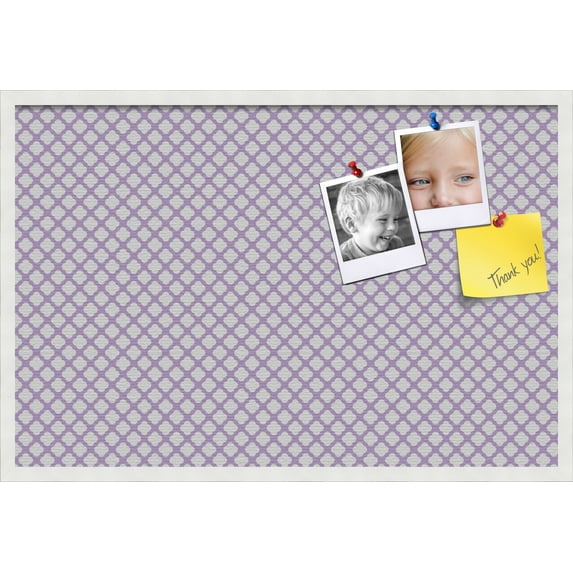 PinPix 36x24 Custom Cork Bulletin Board Light Purple Clover Poster Board Has a Fabric Style Canvas Finish, Framed in Light Purple Clover, by ArtToFrames (PinPix-539)