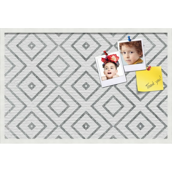 PinPix 36x24 Custom Cork Bulletin Board Modern Deco Distressed Poster Board Has a Fabric Style Canvas Finish, Framed in Modern Deco Distressed, by ArtToFrames (PinPix-1504)