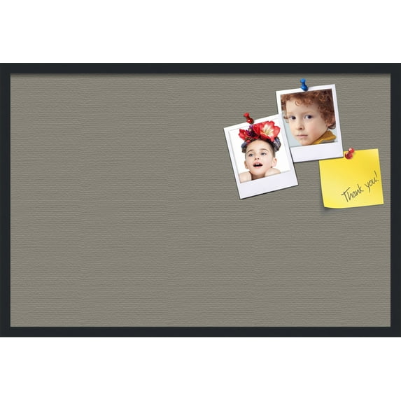 PinPix 36x24 Custom Cork Bulletin Board Pewter Poster Board Has a Fabric Style Canvas Finish, Framed in Pewter, by ArtToFrames (PinPix-1812)