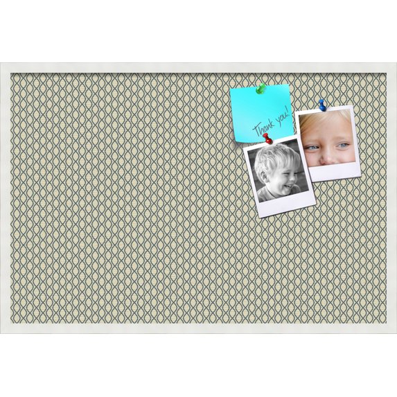 PinPix 36x24 Custom Cork Bulletin Board Yellow And Blue Waves Poster Board Has a Fabric Style Canvas Finish, Framed in Yellow And Blue Waves, by ArtToFrames (PinPix-321)