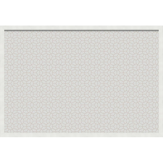 PinPix 36x24 inch Cork Bulletin Board. This Decorative Framed Pin Board Comes with Modeco Hex Grapefruit Design and Satin White Frame. Ideal for Home, Office Decor or School (PinPix-1636)