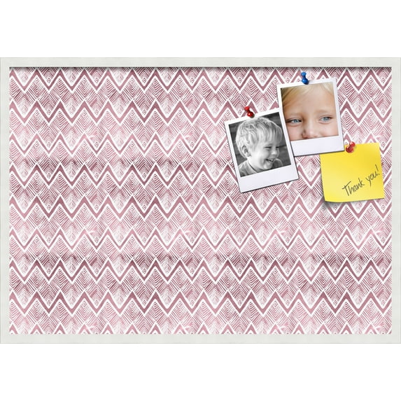 PinPix 40x28 Custom Cork Bulletin Board Bohemian Peaks Red Poster Board Has a Fabric Style Canvas Finish, Framed in Bohemian Peaks Red, by ArtToFrames (PinPix-1592)