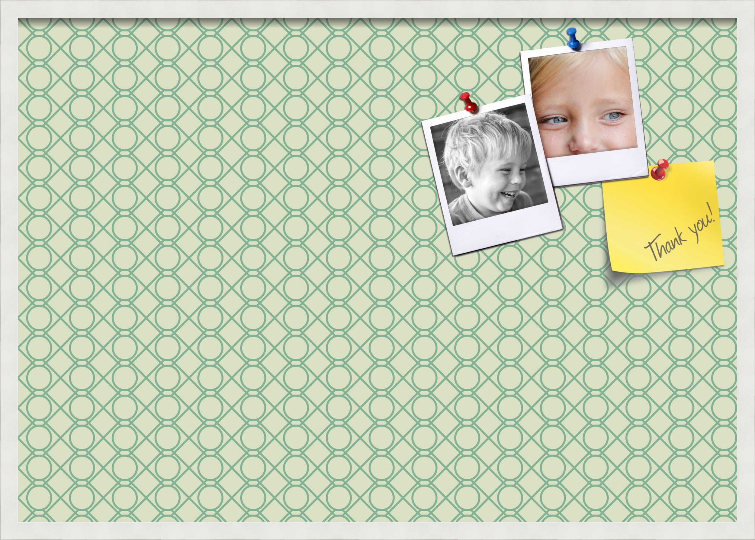 PinPix 40x28 Custom Cork Bulletin Board Green Diamond Poster Board Has a Fabric Style Canvas Finish, Framed in Green Diamond, by ArtToFrames (PinPix-586)