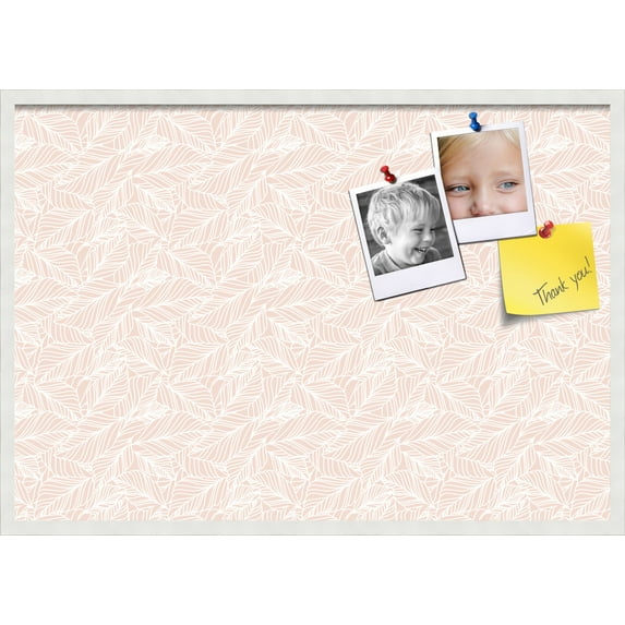 PinPix 40x28 Custom Cork Bulletin Board Peach White Poster Board Has a Fabric Style Canvas Finish, Framed in Peach White, by ArtToFrames (PinPix-1874)