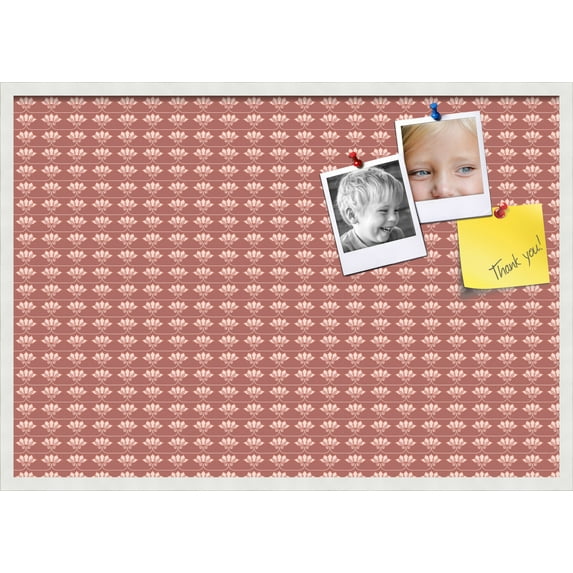 PinPix 40x28 Custom Cork Bulletin Board Pink Sea Shells Poster Board Has a Fabric Style Canvas Finish, Framed in Pink Sea Shells, by ArtToFrames (PinPix-553)